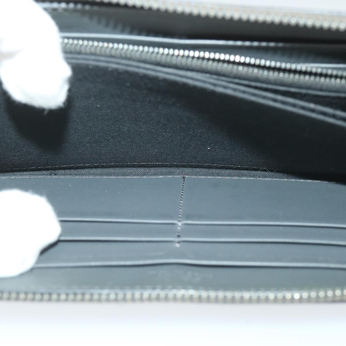 FENDI Long Wallet Leather Gray hk904