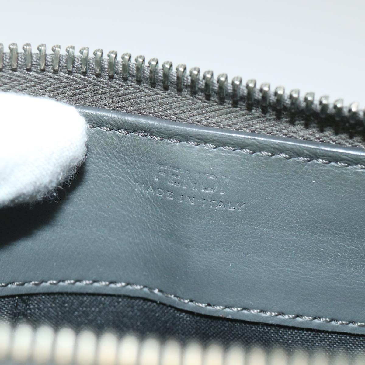 FENDI Long Wallet Leather Gray hk904