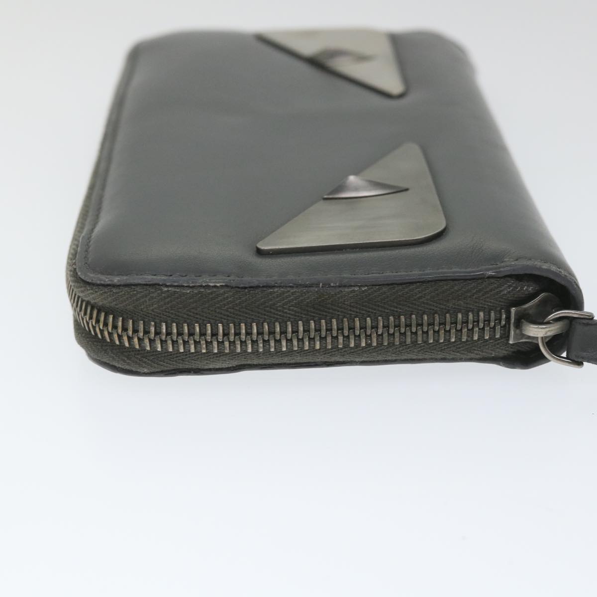 FENDI Long Wallet Leather Gray hk904
