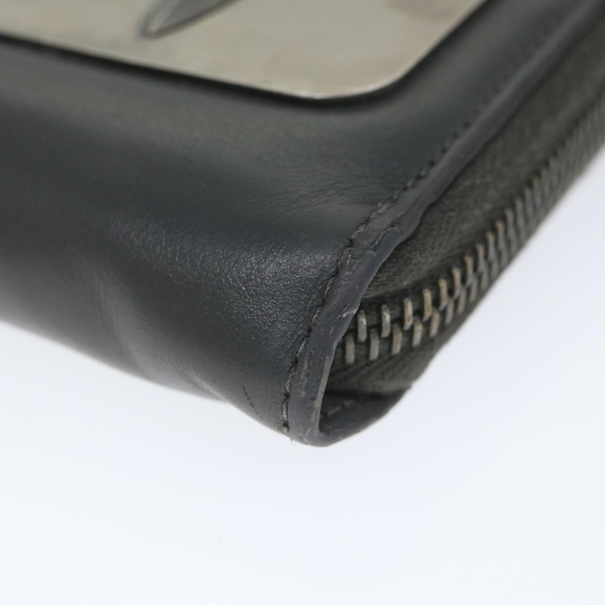 FENDI Long Wallet Leather Gray hk904