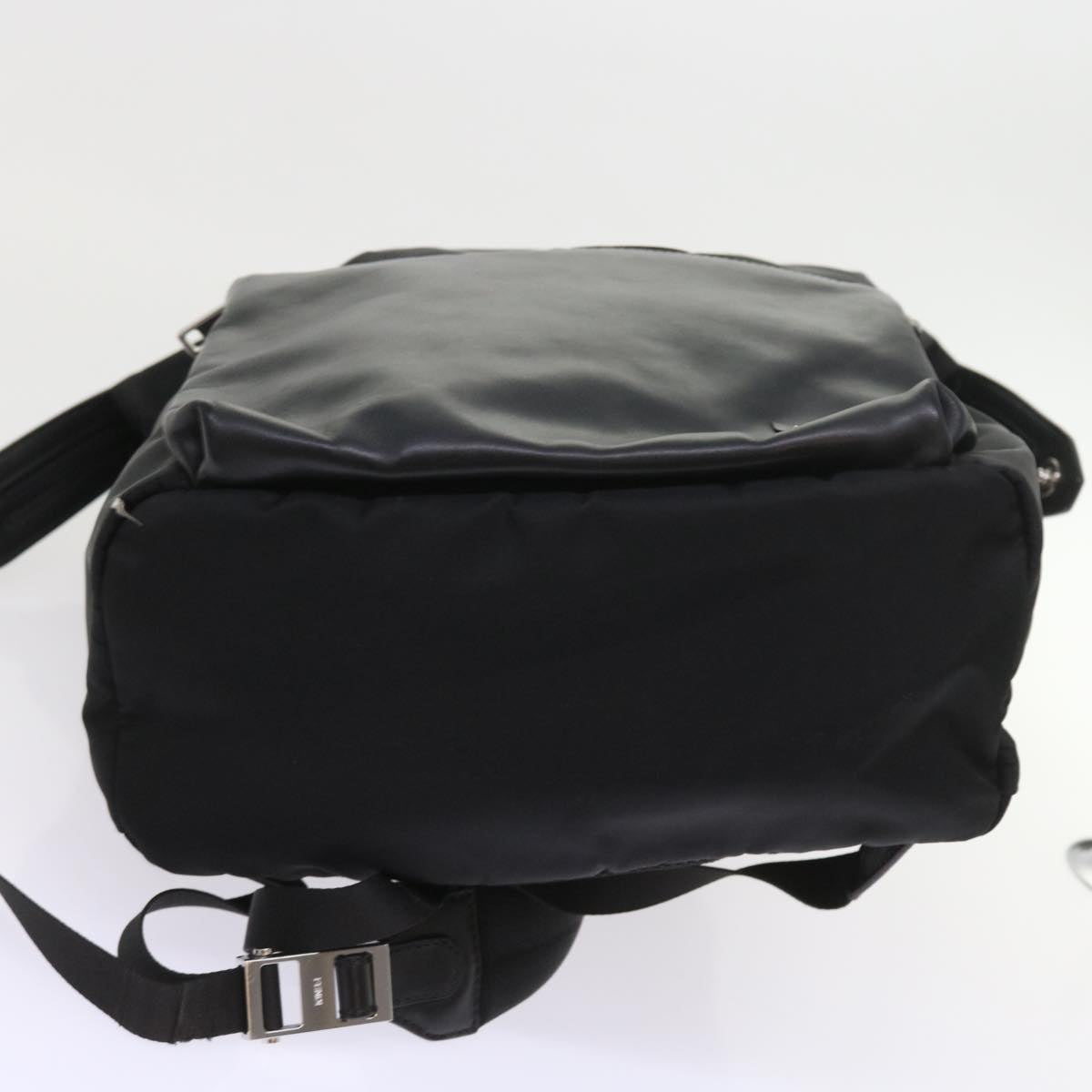 FENDI Backpack Nylon Leather Black hk906