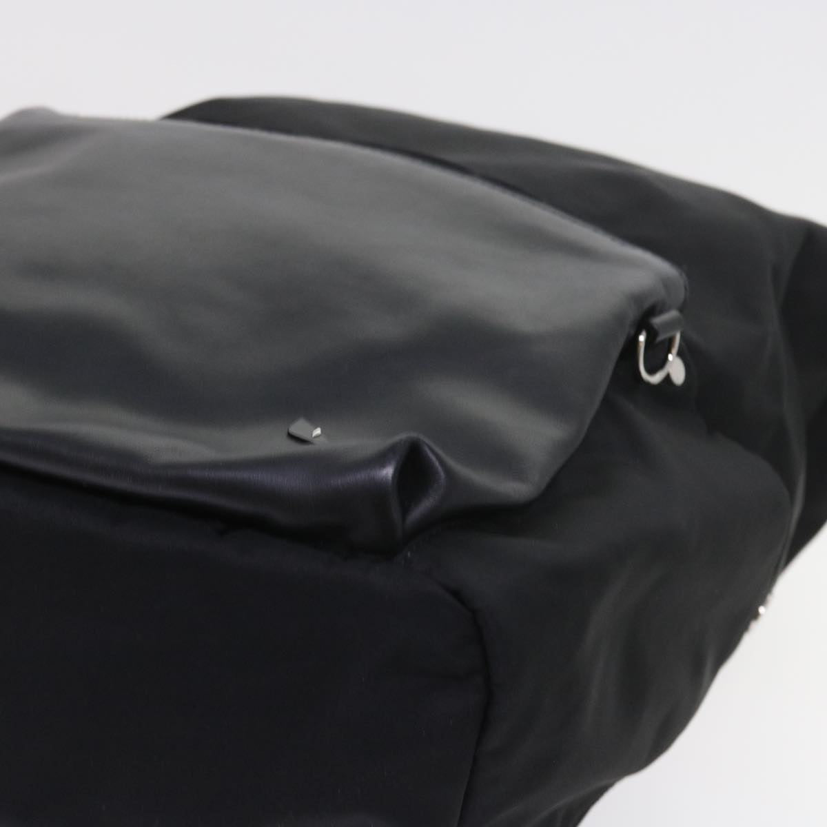FENDI Backpack Nylon Leather Black hk906