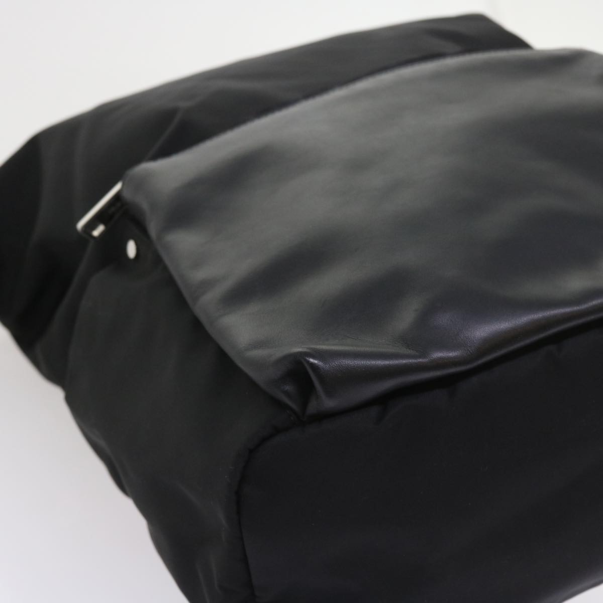FENDI Backpack Nylon Leather Black hk906