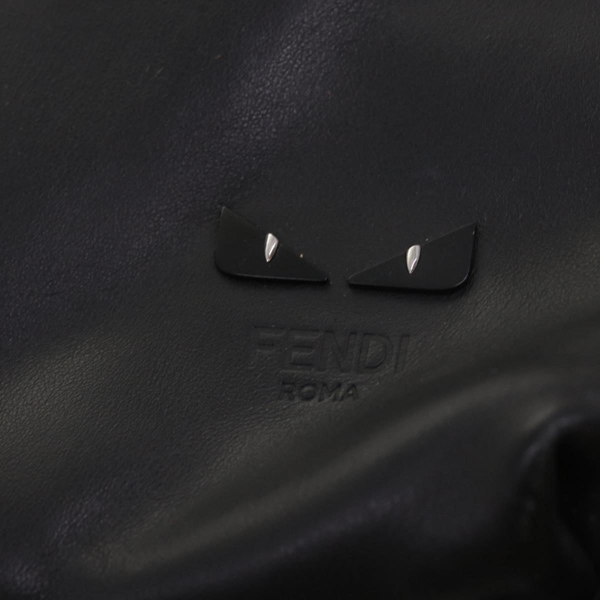 FENDI Backpack Nylon Leather Black hk906