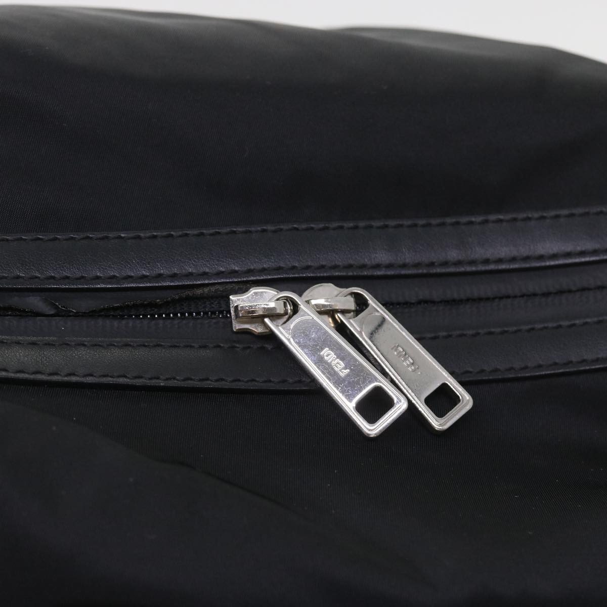 FENDI Backpack Nylon Leather Black hk906