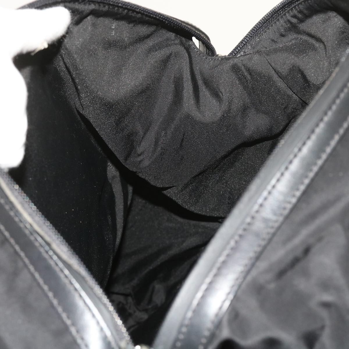 FENDI Backpack Nylon Leather Black hk906