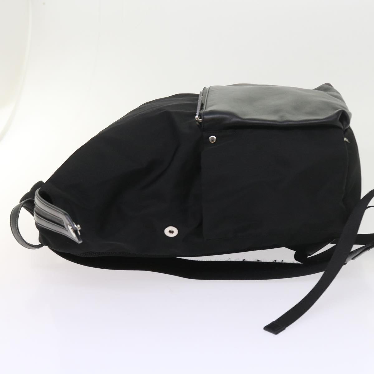FENDI Backpack Nylon Leather Black hk906
