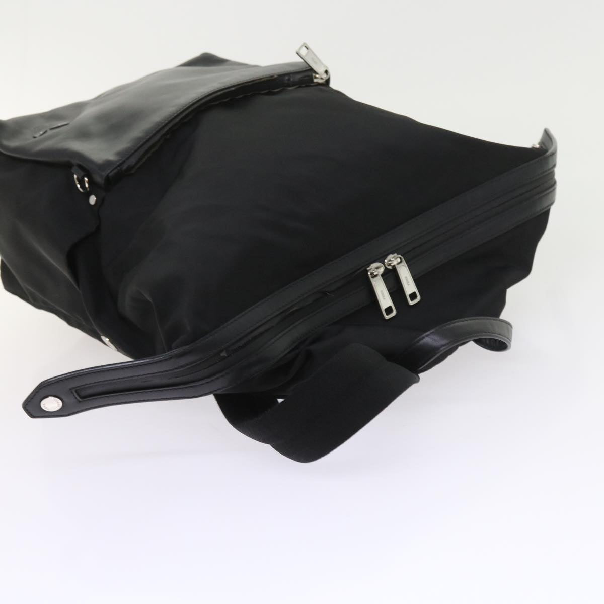 FENDI Backpack Nylon Leather Black hk906