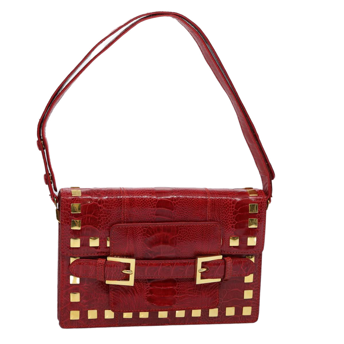 FENDI Shoulder Bag Leather Red hk920