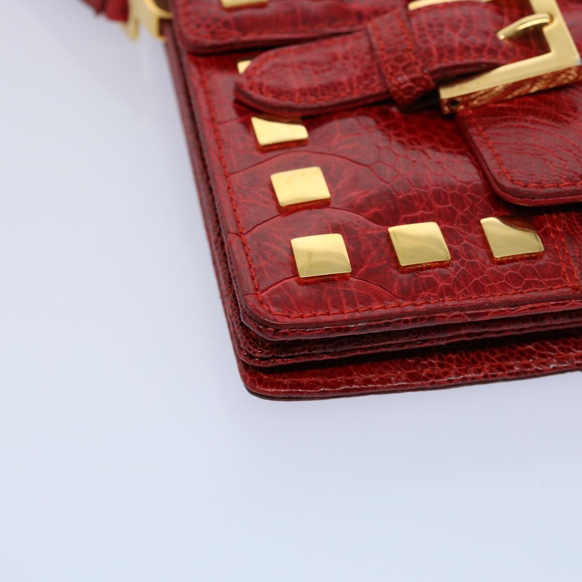 FENDI Shoulder Bag Leather Red hk920