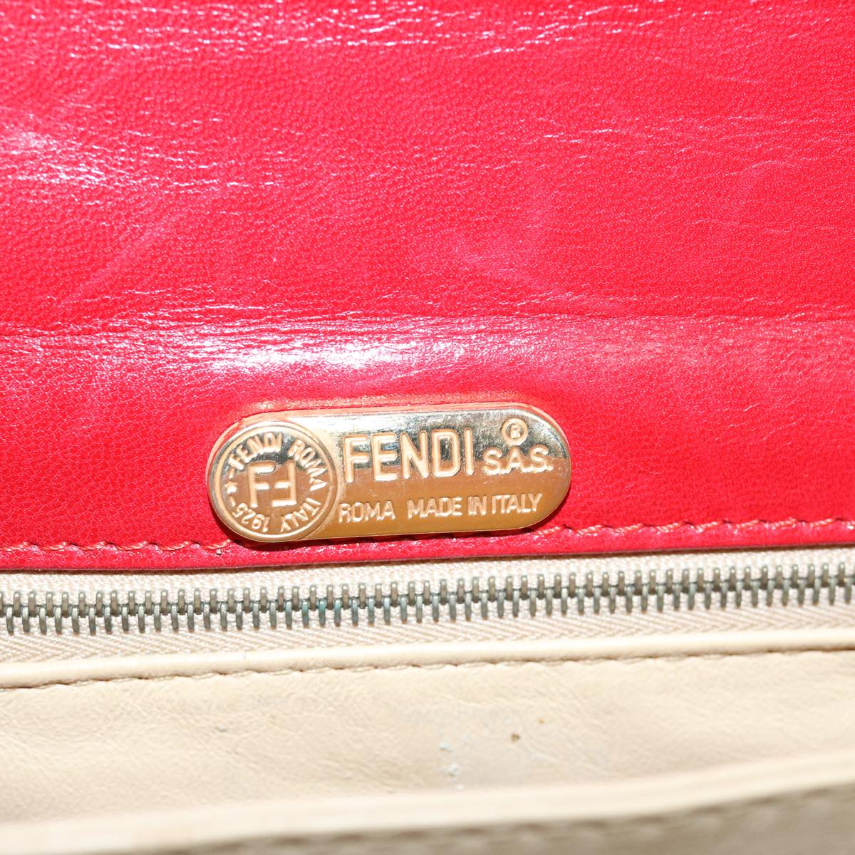 FENDI Shoulder Bag Leather Red hk920