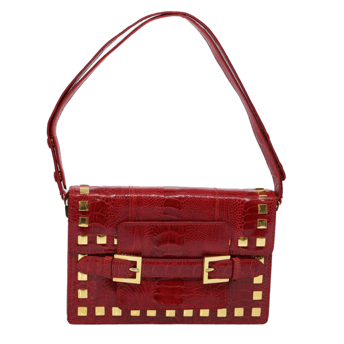 FENDI Shoulder Bag Leather Red hk920