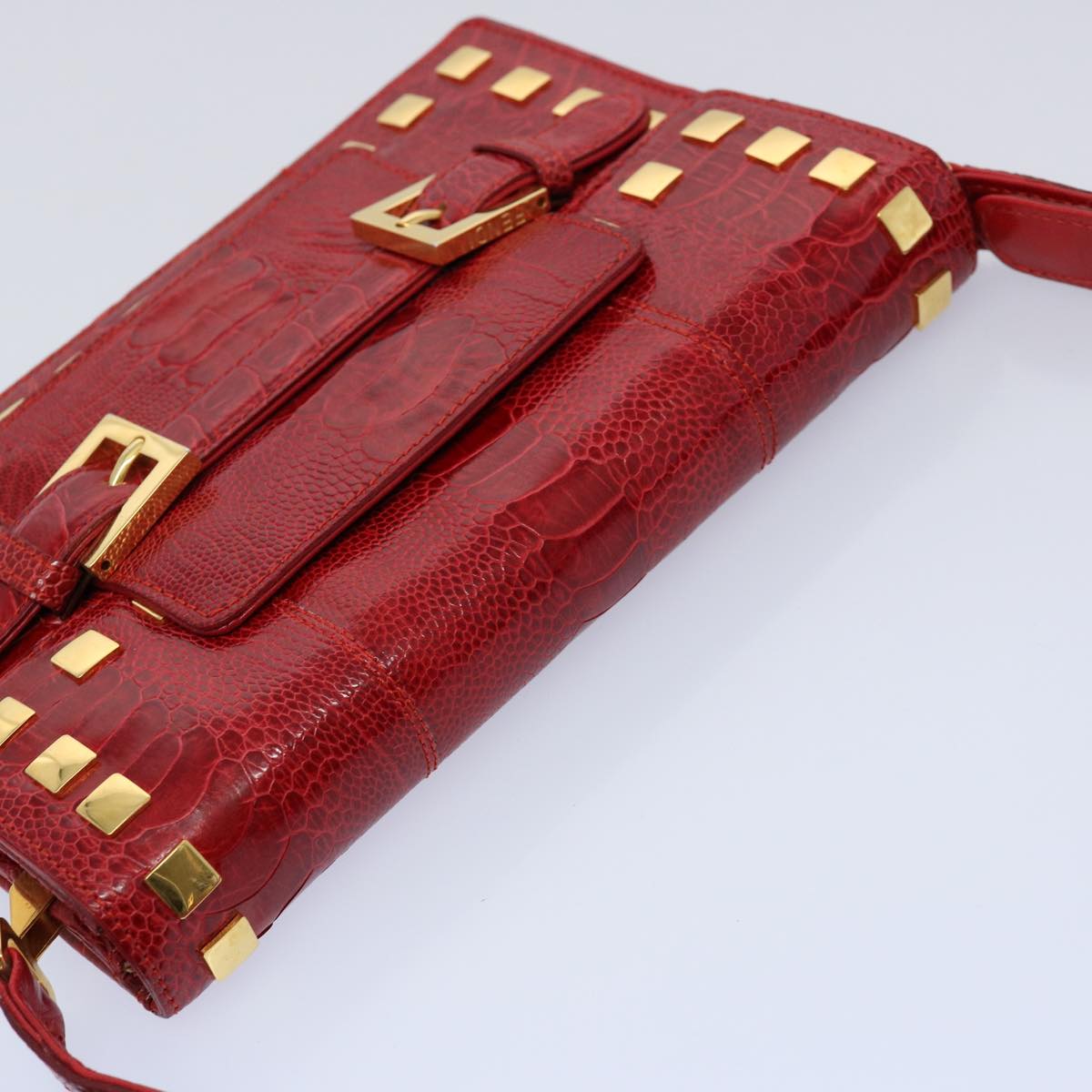 FENDI Shoulder Bag Leather Red hk920