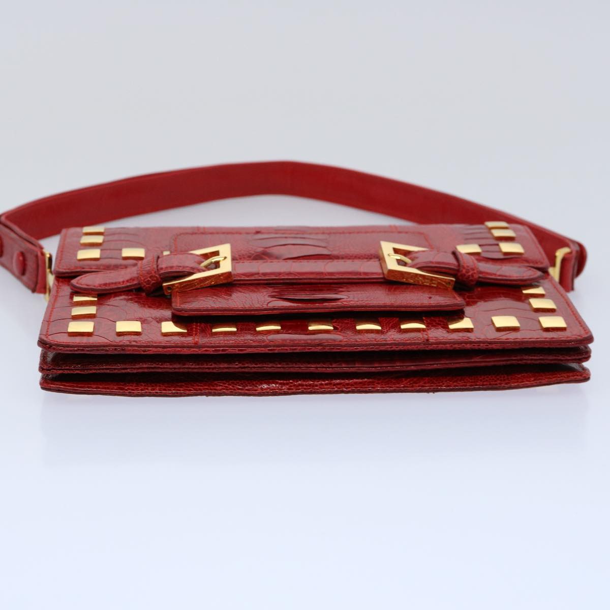 FENDI Shoulder Bag Leather Red hk920