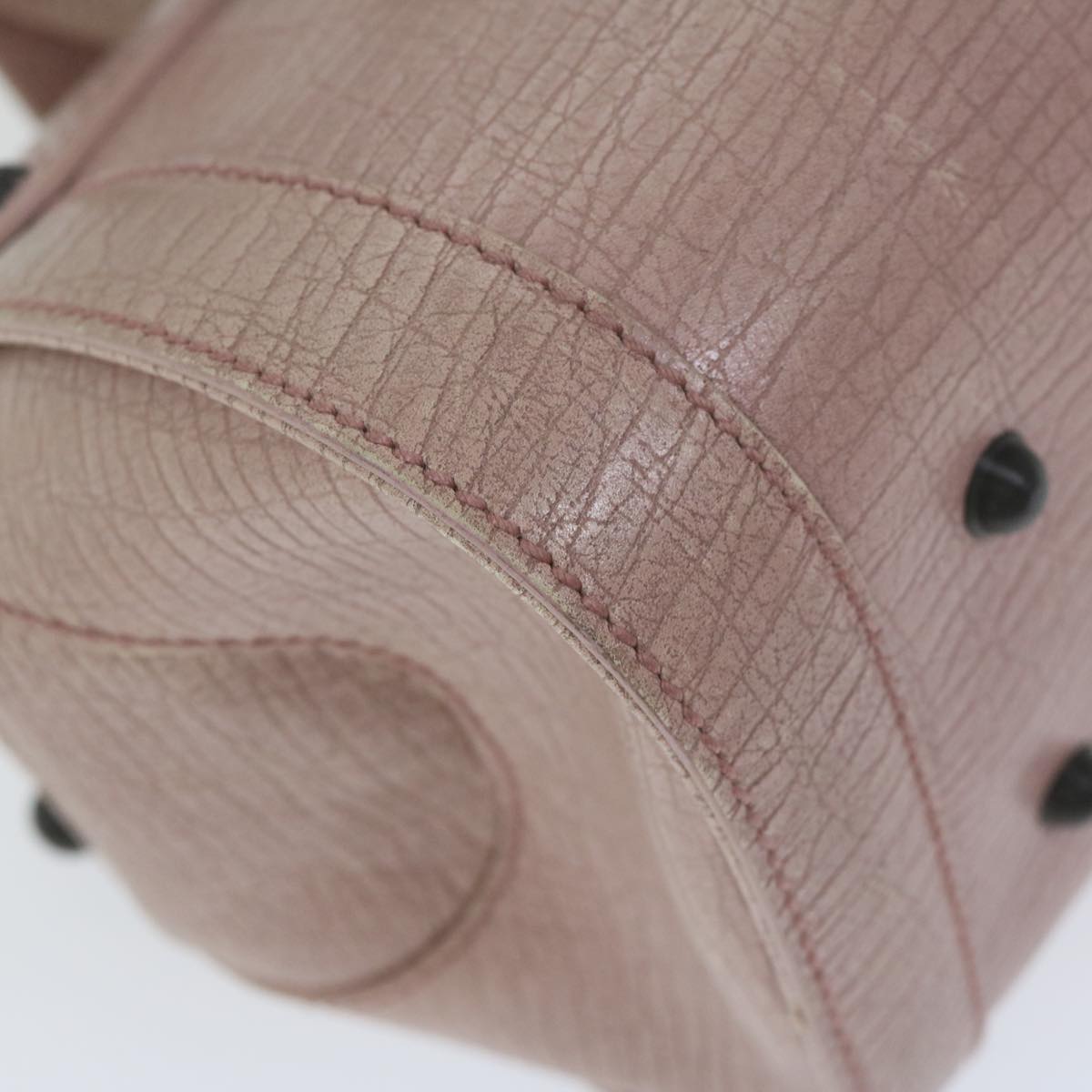 GUCCI Bamboo Hand Bag Leather Pink 111713 hk989