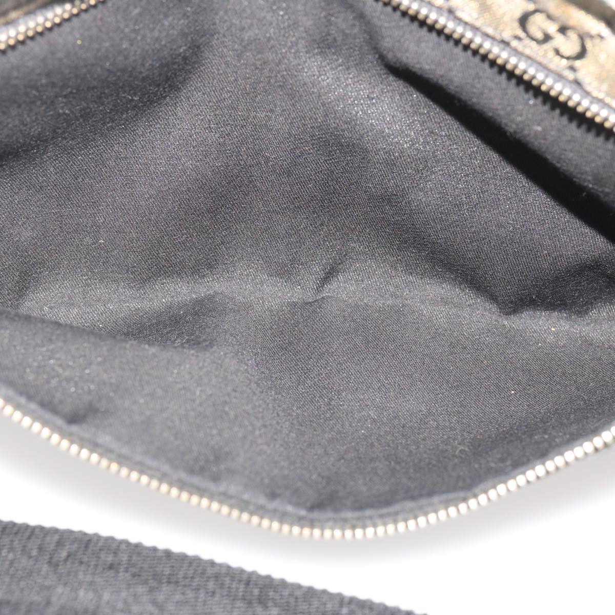 GUCCI GG Canvas Waist Bag Black Gold hs1094