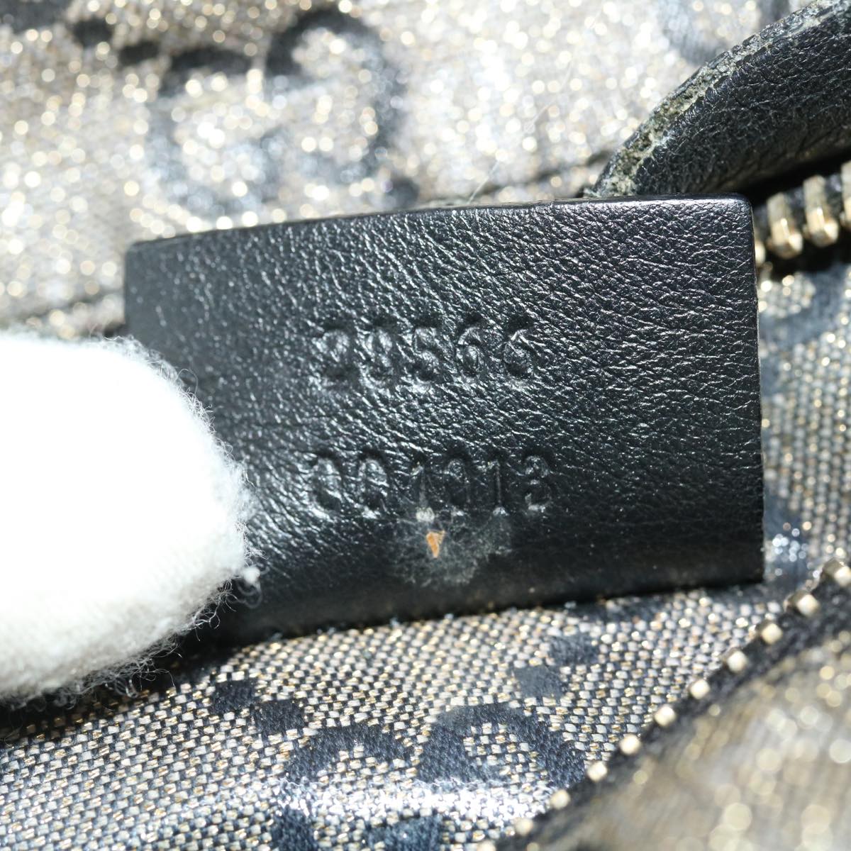 GUCCI GG Canvas Waist Bag Black Gold hs1094