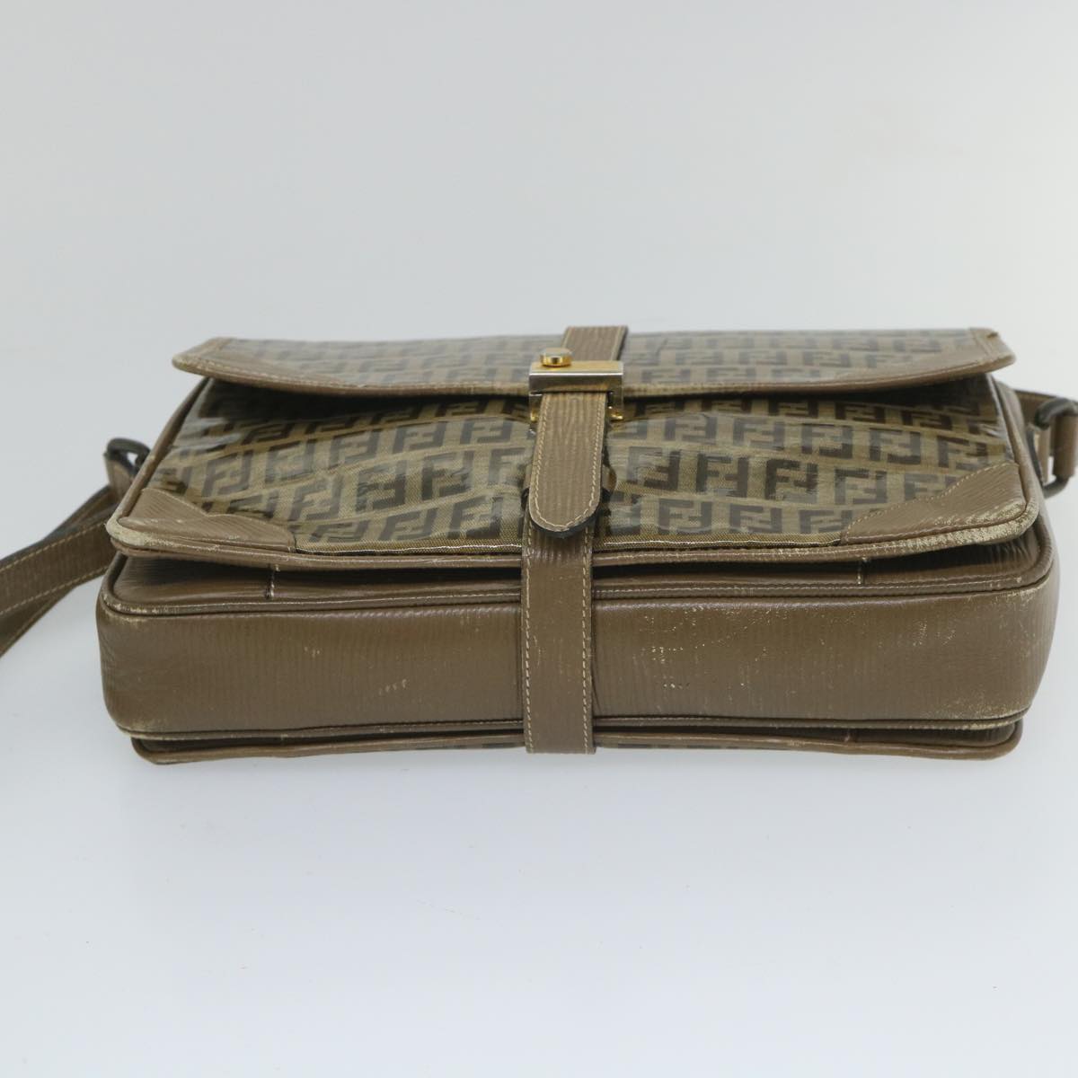 FENDI Zucchino Canvas Shoulder Bag Coated Canvas Brown im452