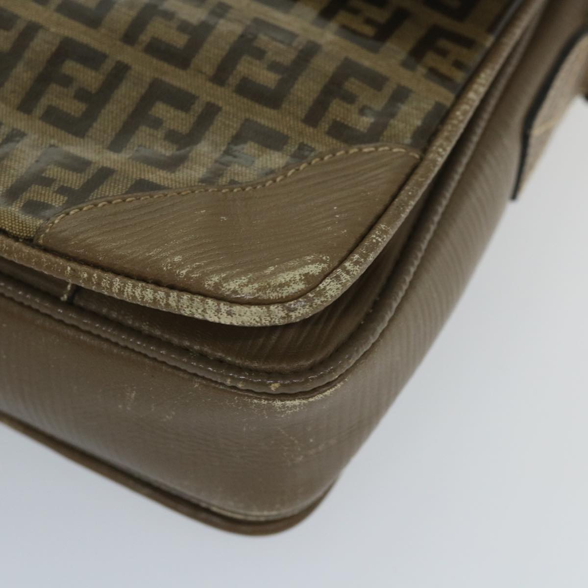 FENDI Zucchino Canvas Shoulder Bag Coated Canvas Brown im452