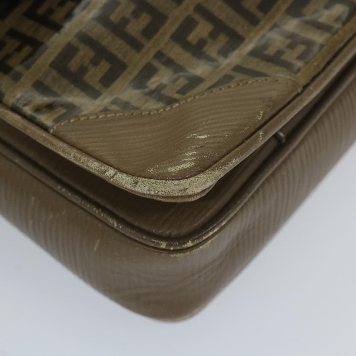 FENDI Zucchino Canvas Shoulder Bag Coated Canvas Brown im452