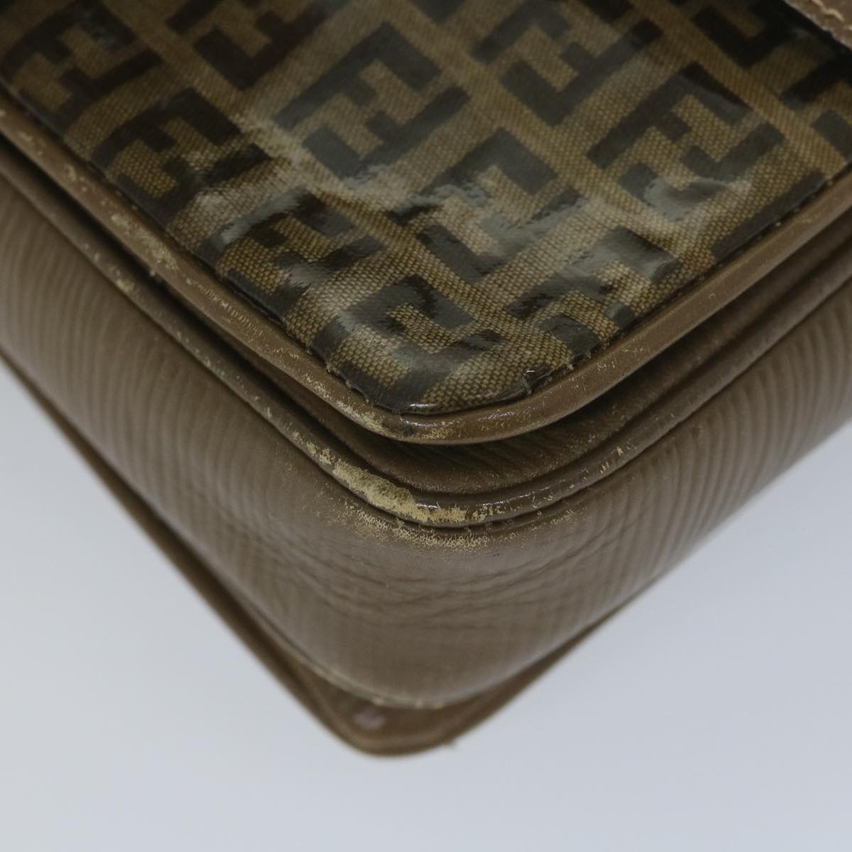 FENDI Zucchino Canvas Shoulder Bag Coated Canvas Brown im452