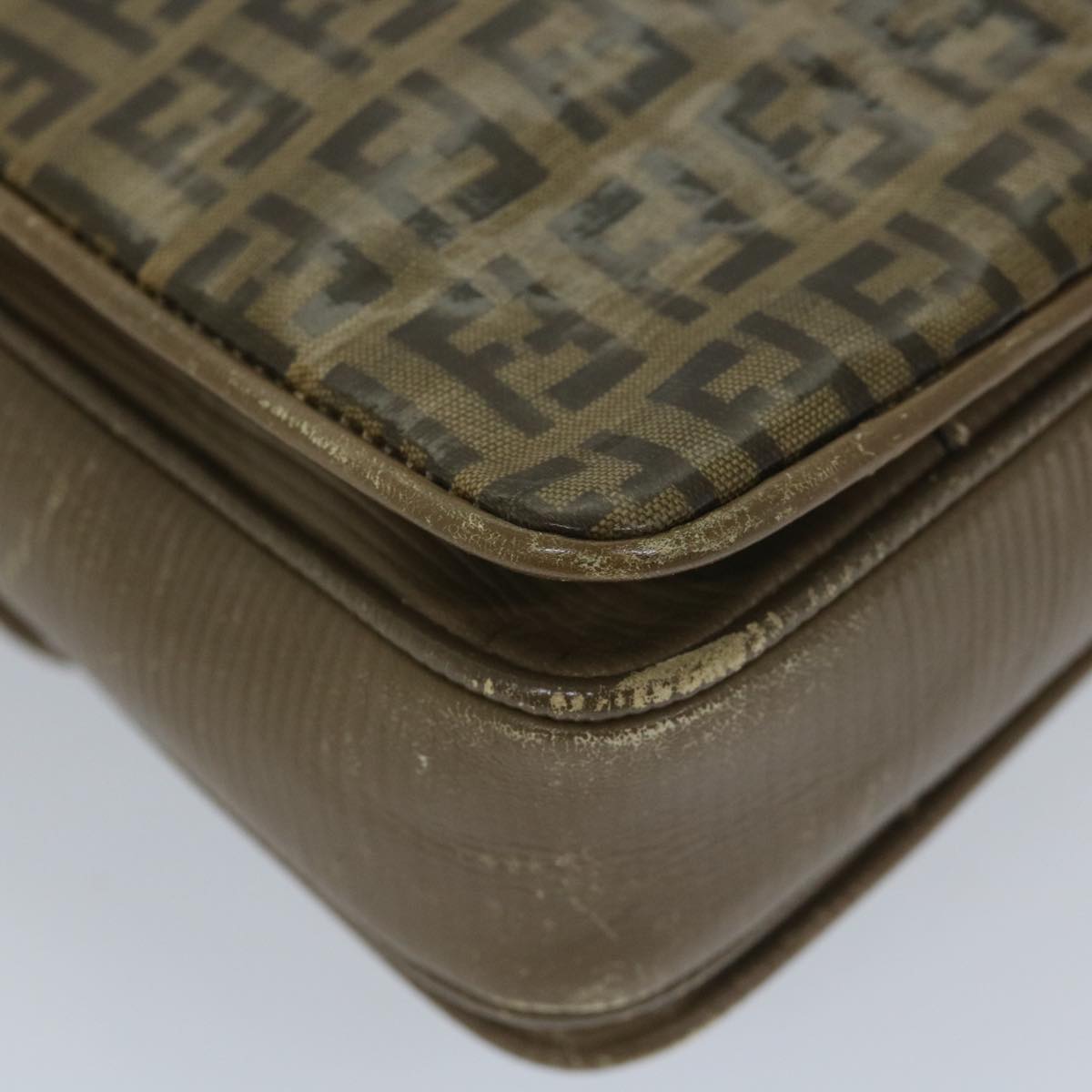 FENDI Zucchino Canvas Shoulder Bag Coated Canvas Brown im452