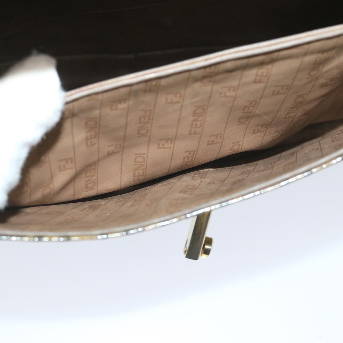 FENDI Zucchino Canvas Shoulder Bag Coated Canvas Brown im452