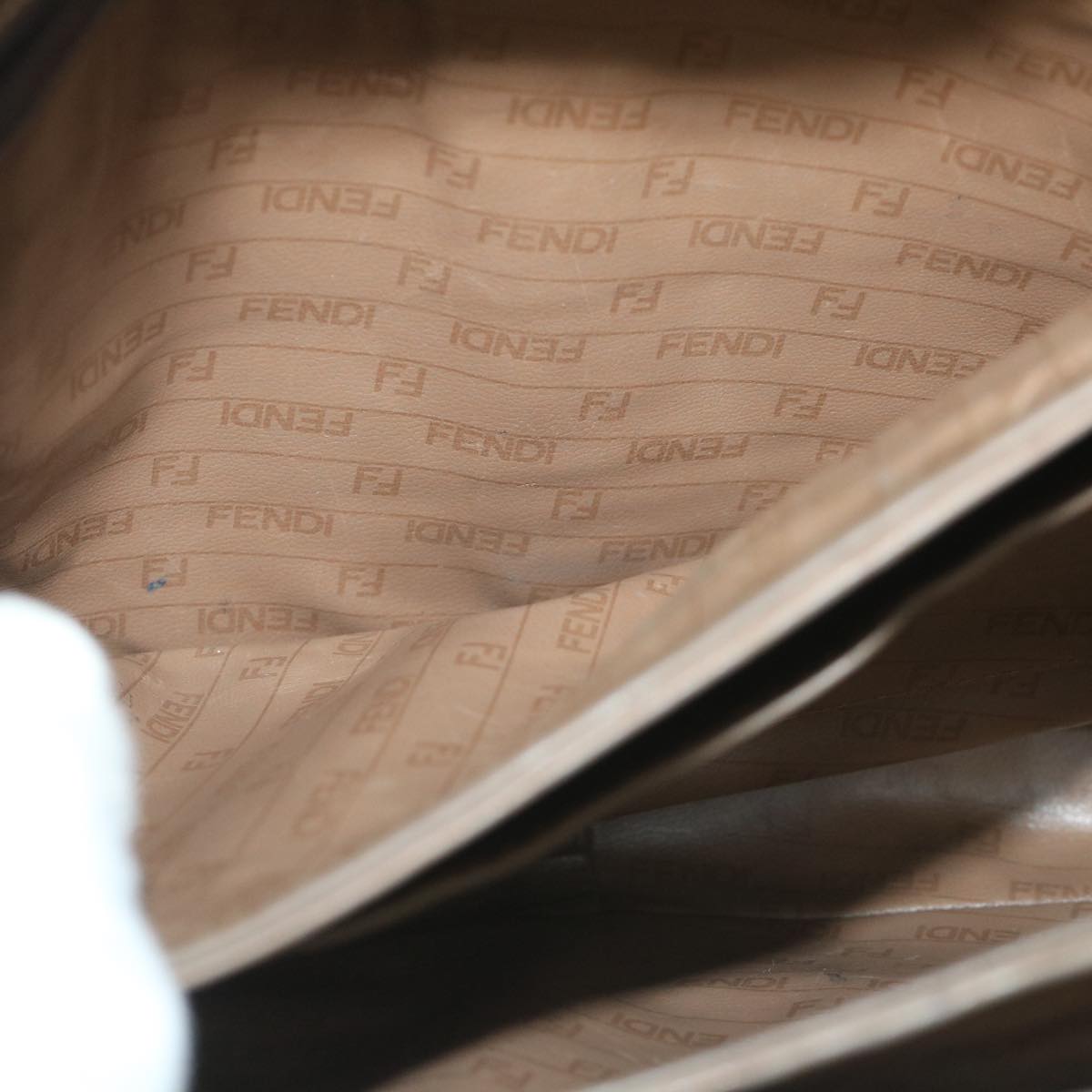FENDI Zucchino Canvas Shoulder Bag Coated Canvas Brown im452