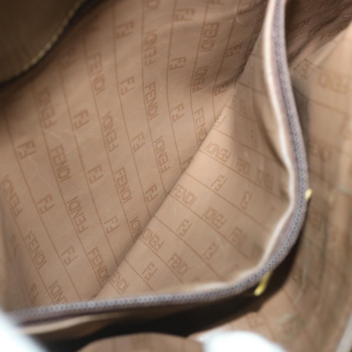 FENDI Zucchino Canvas Shoulder Bag Coated Canvas Brown im452