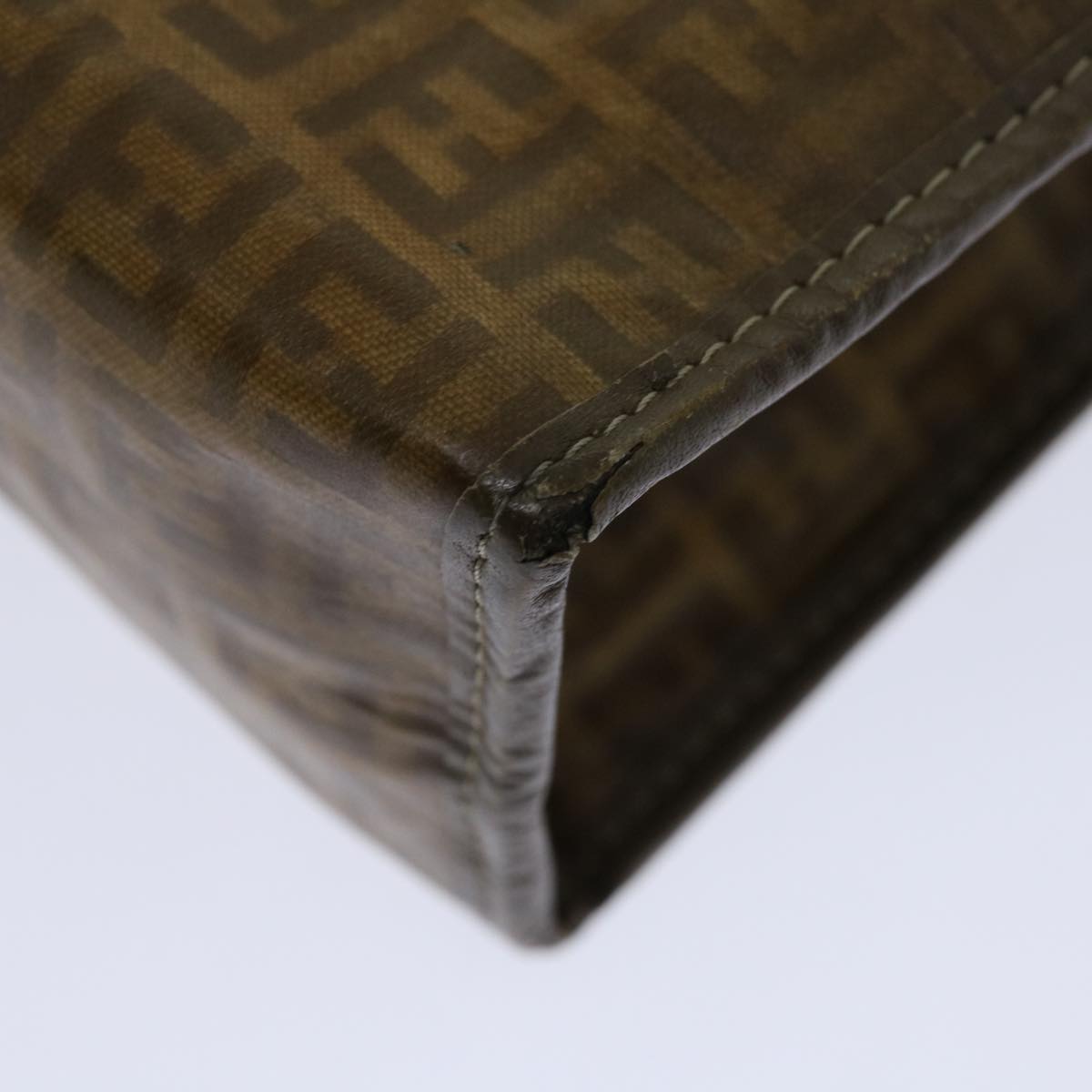 FENDI Zucchino Canvas Clutch Bag Brown im455