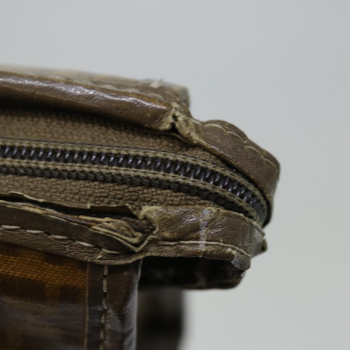 FENDI Zucchino Canvas Clutch Bag Brown im455