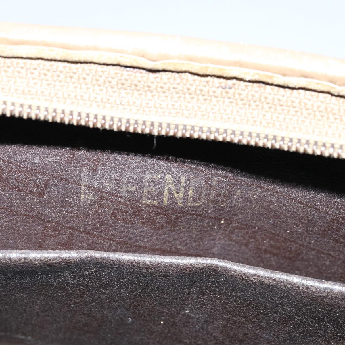 FENDI Zucchino Canvas Clutch Bag Brown im455