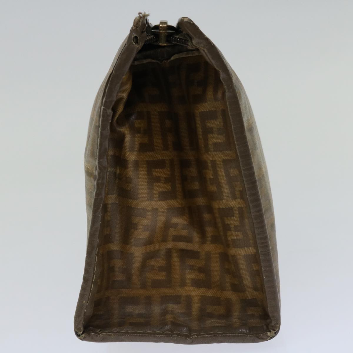 FENDI Zucchino Canvas Clutch Bag Brown im455