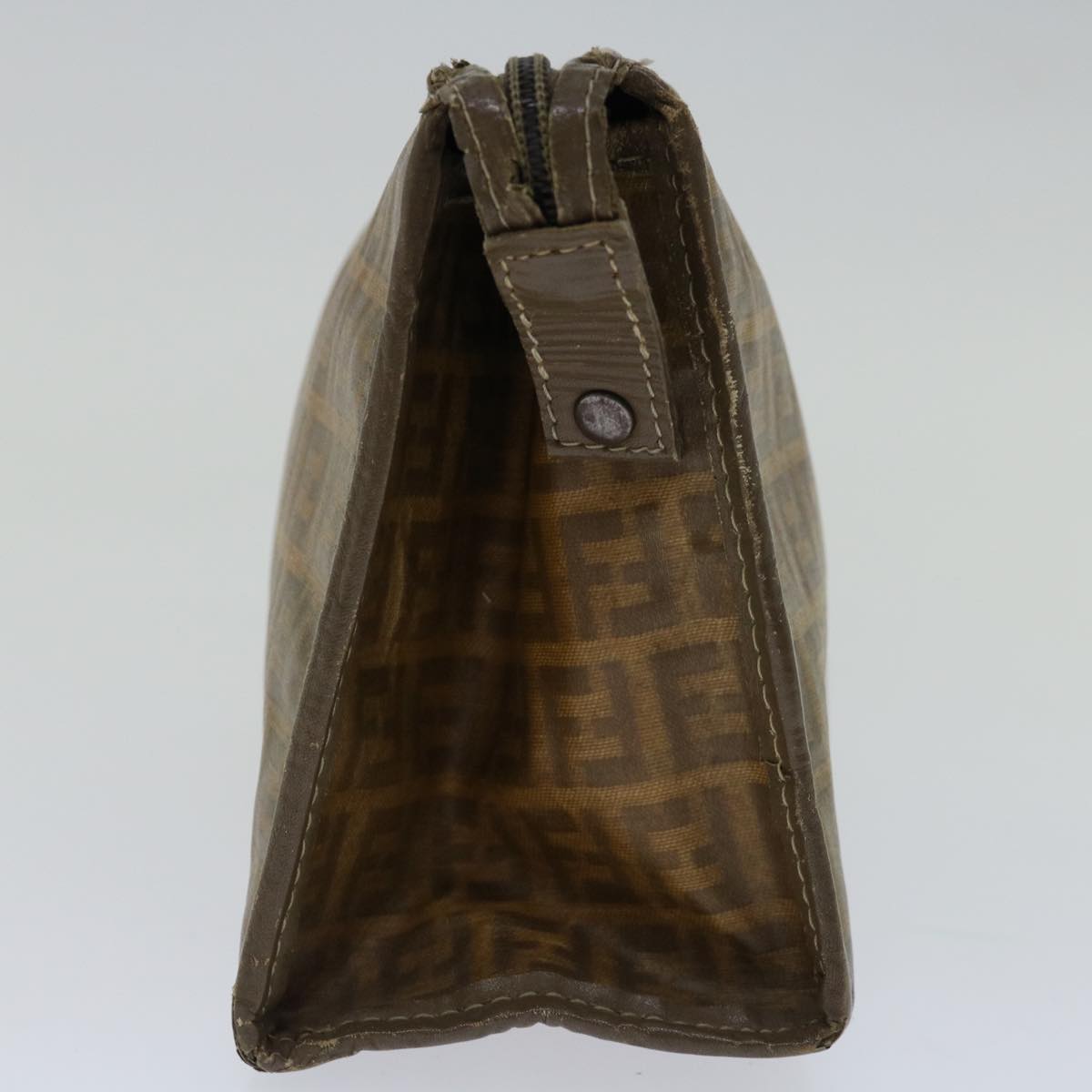 FENDI Zucchino Canvas Clutch Bag Brown im455