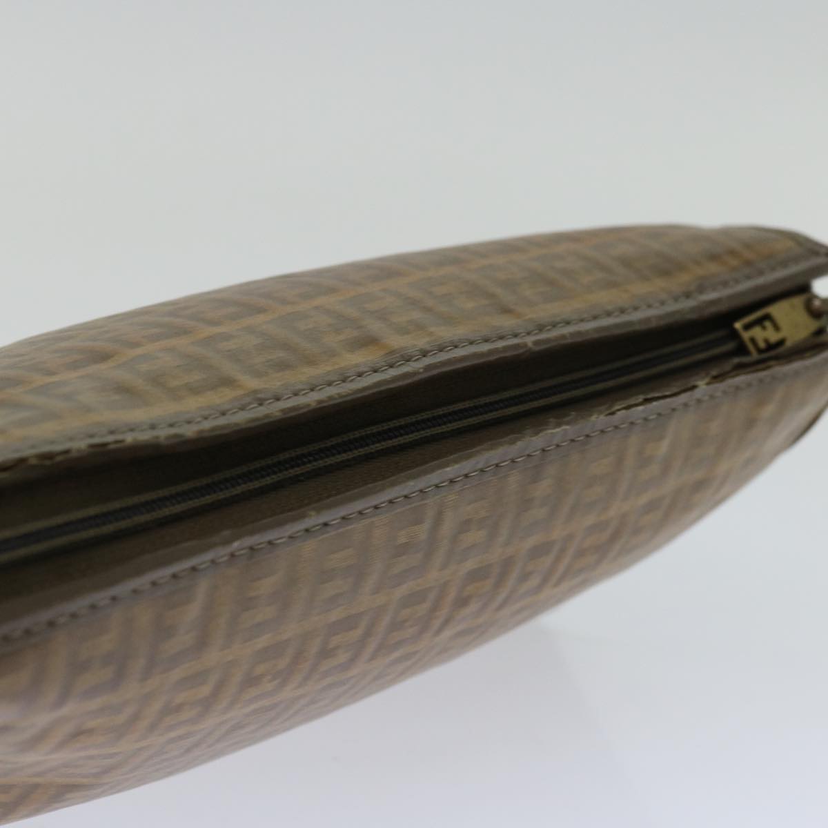 FENDI Zucchino Canvas Clutch Bag Brown im455