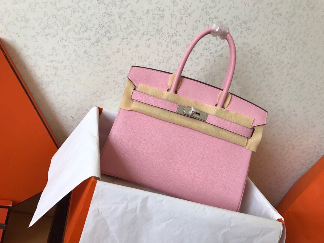 GLAMI Birkin Pink For Women Silver Toned Hardware 9.8in/25cmÃ‚Â 