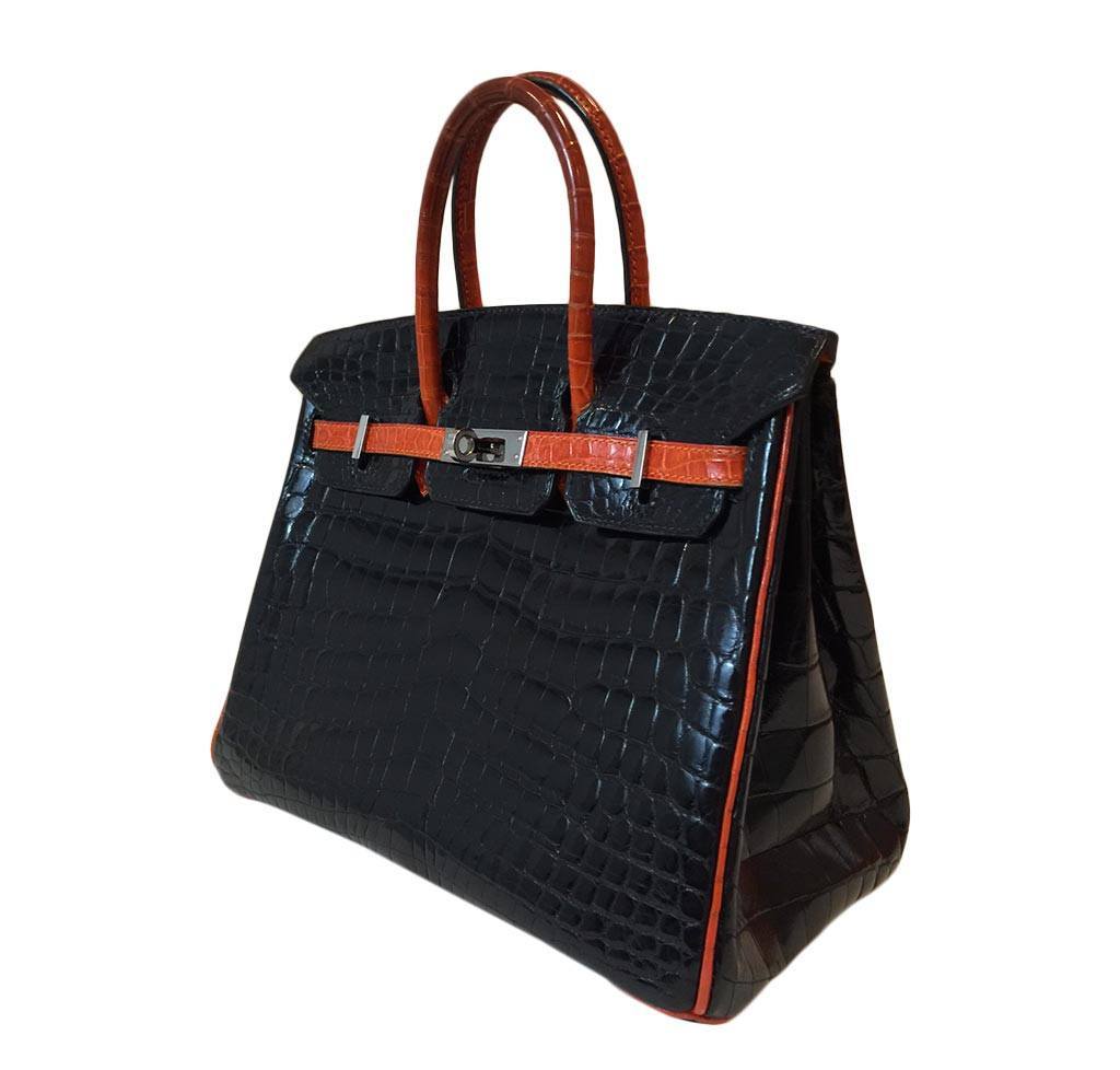 HermÃƒÆ’Ã‚Â¨s  Bi-Color Birkin Crocodile Bag 25cm