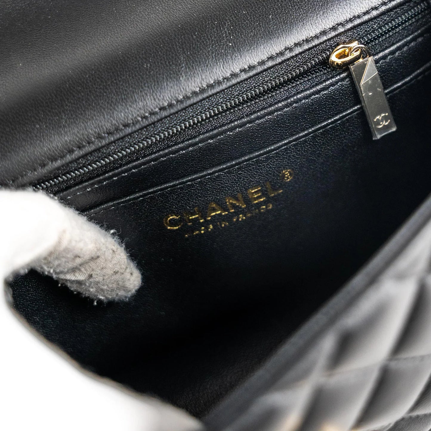 CHANEL Mini with Top Handle Black