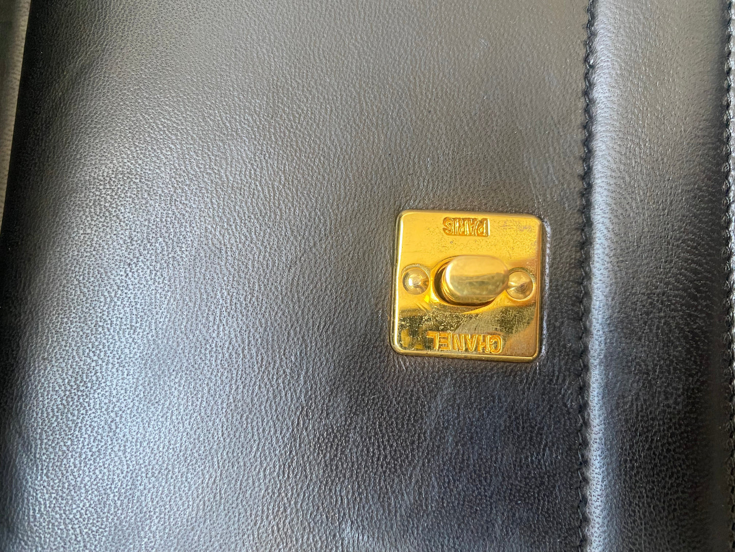 Chanel vintage dark blue quilted flap bag