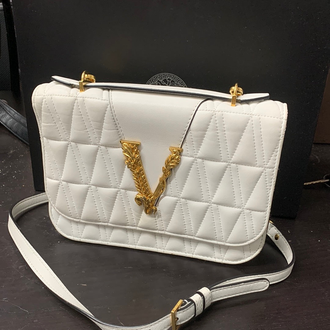 Versace Virtus Quilted Shoulder Bag