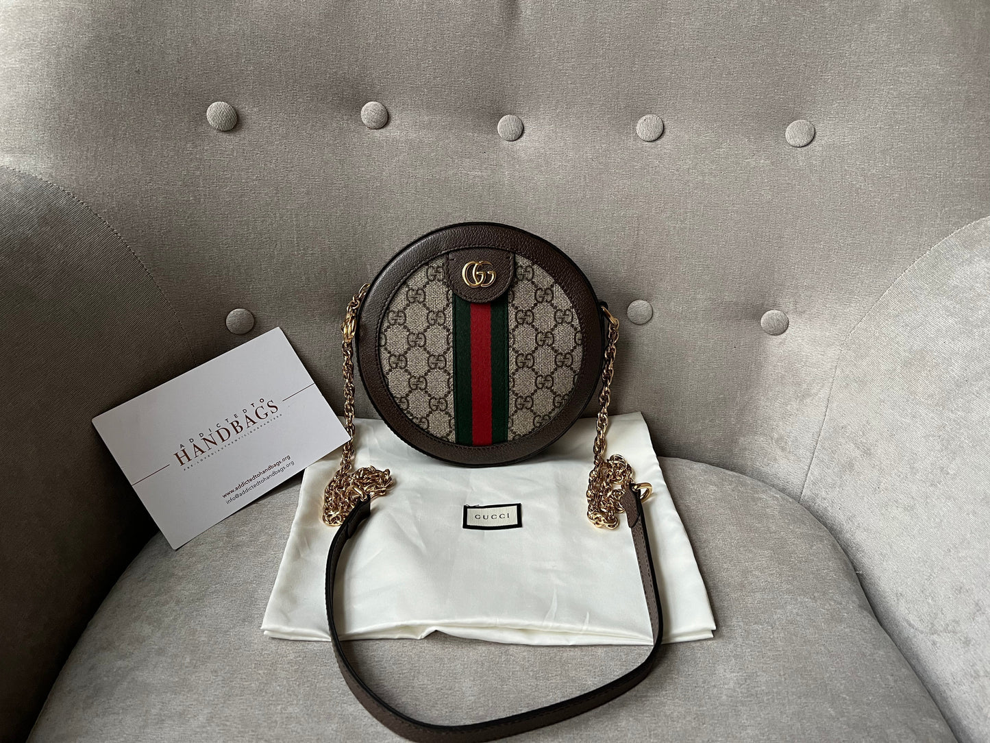 Gucci GG Ophidia Mini GG Round Shoulder Bag (RRP Â£1,160)
