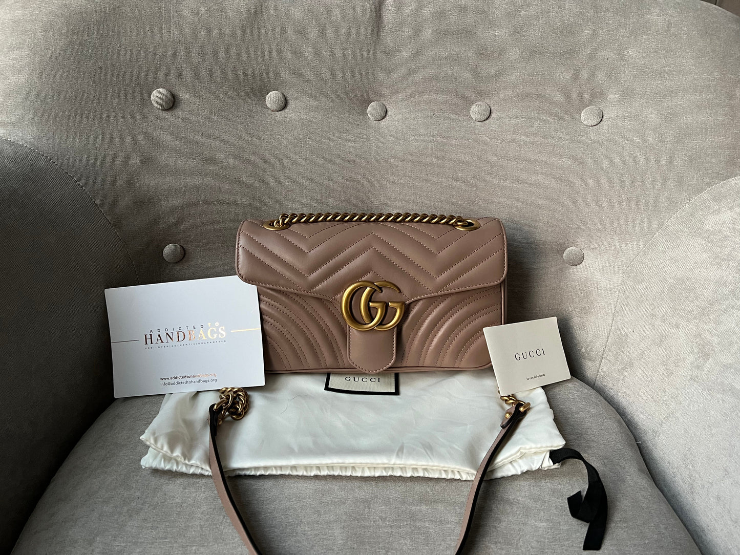 Gucci GG Dusty Pink Marmont Small Shoulder Bag (RRP Â£1800)