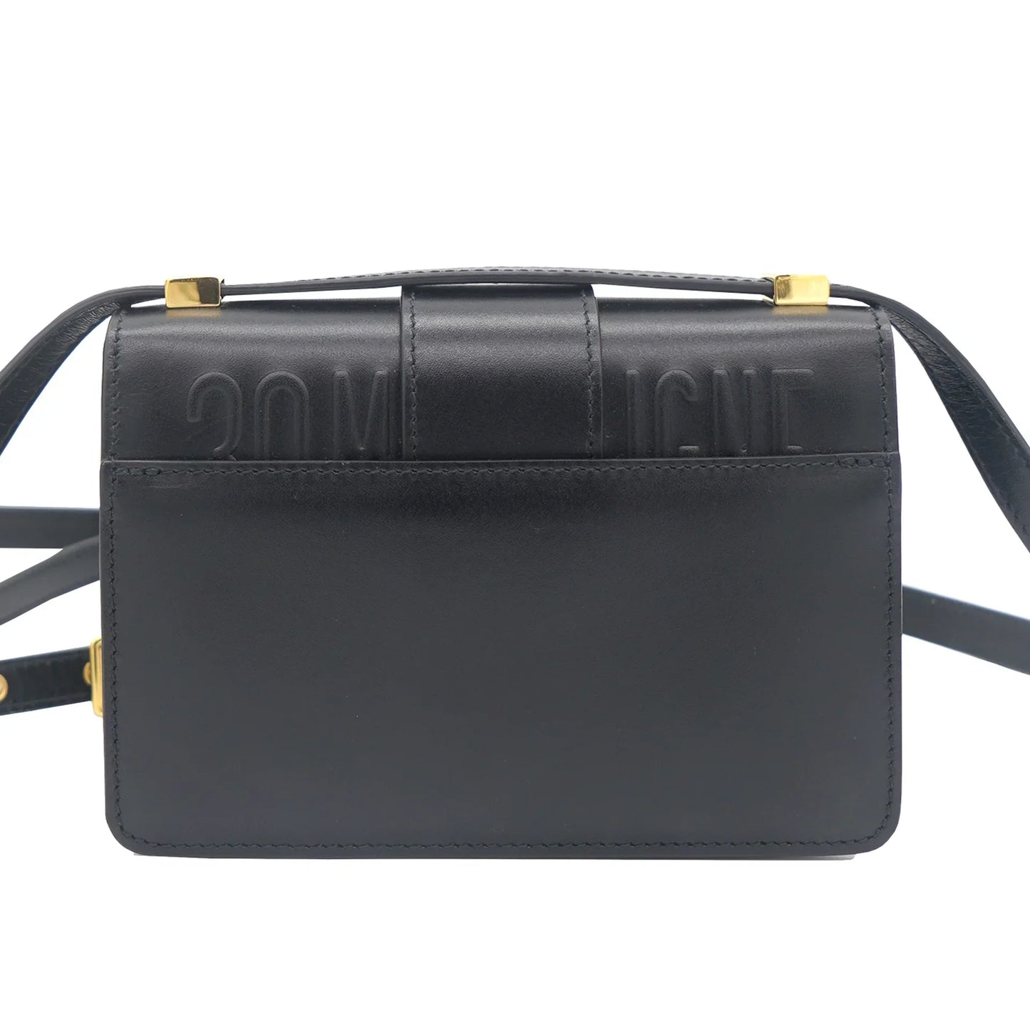 CHRISTIAN DIOR Micro 30 Montaigne Bag Box Calfskin Black