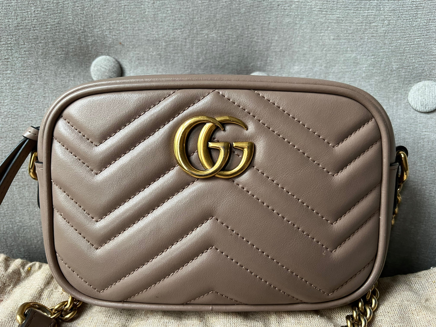 Gucci GG Dusty Pink Marmont Mini Shoulder Bag (RRP Â£1,160)