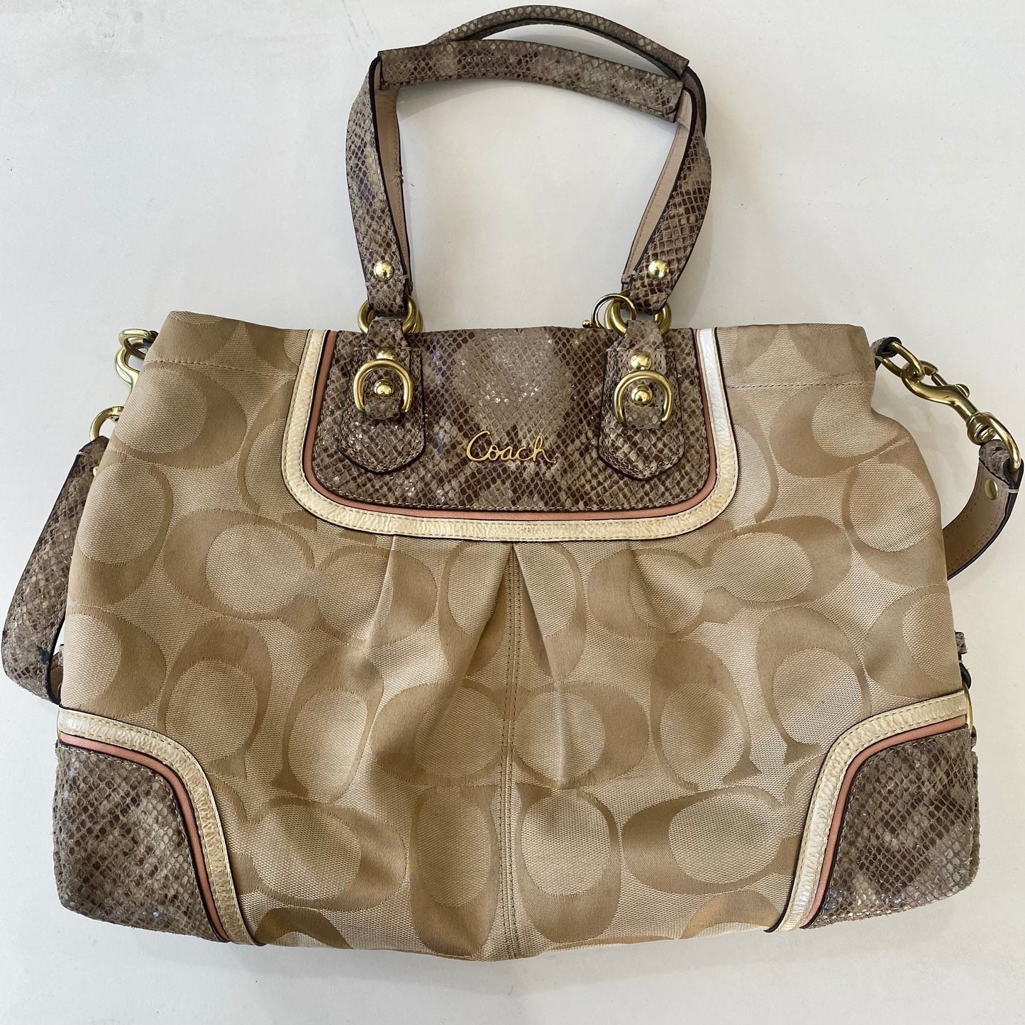 COACH Ashley Spectator Exotic Snakeskin Signature Bag