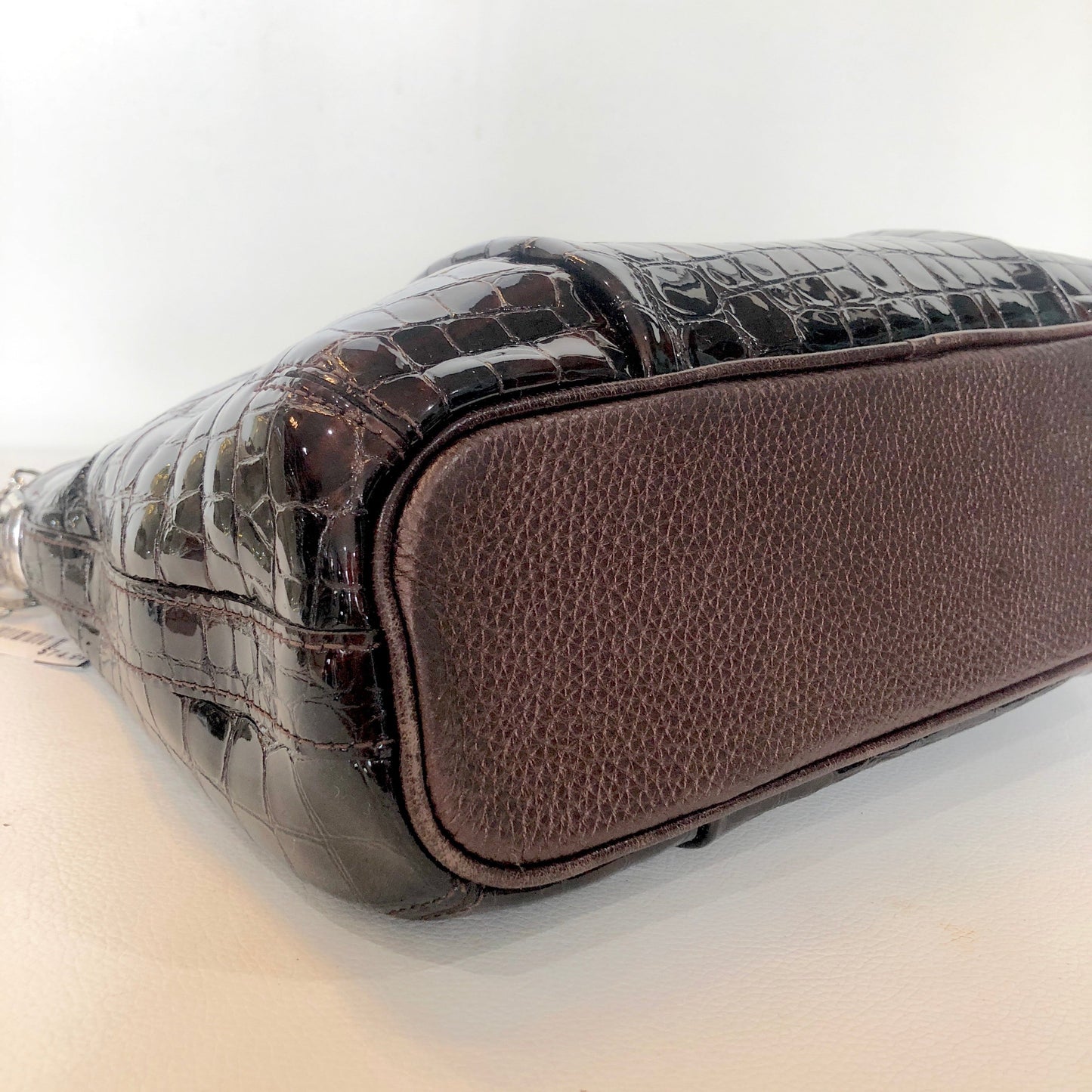 BRIGHTON Brown Patent Leather Handbag