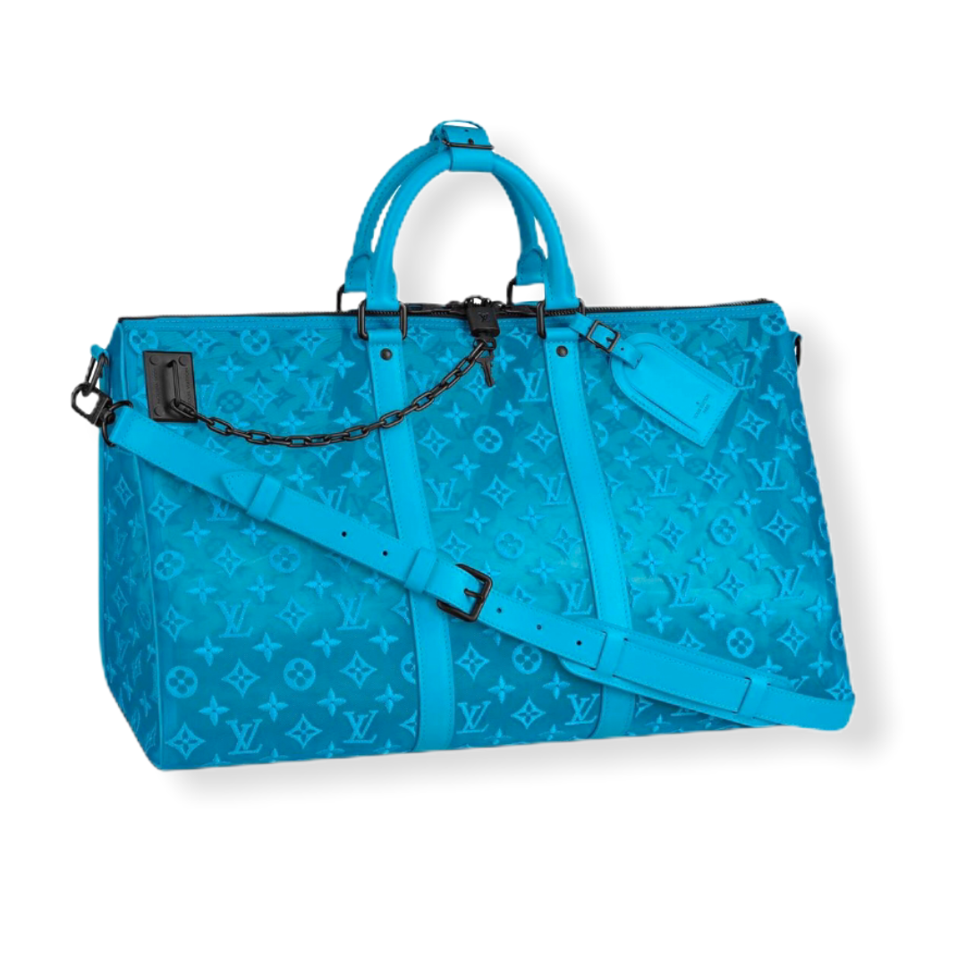 Louis Vuitton Keepall Triangle BadouliÃƒÆ’Ã‚Â¨re 50 Blue