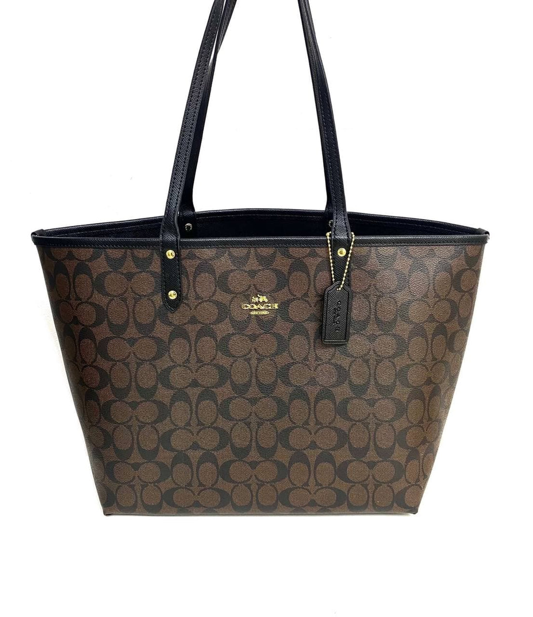 Reversible City Tote Handbag In Camel