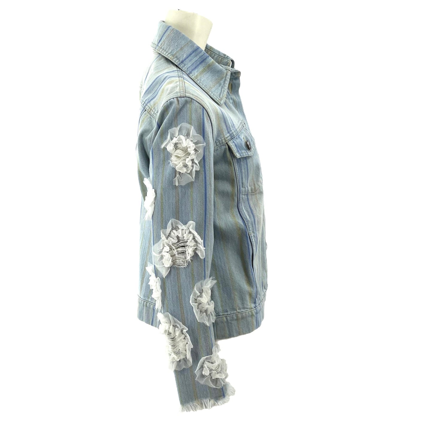 Chanel Lace Flower Denim Jacket 2018