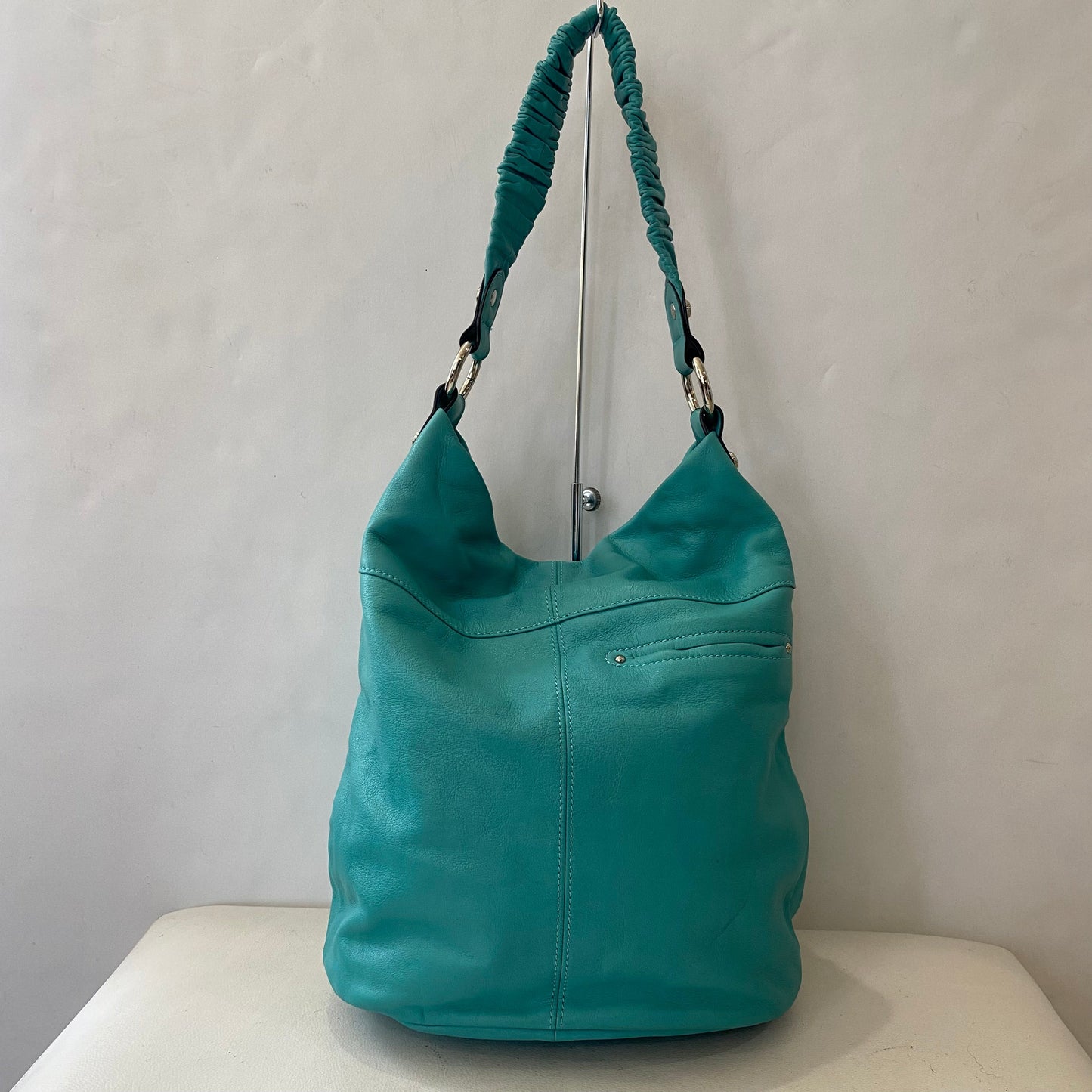 B. MAKOWSKY Leather Shoulder Bag Teal